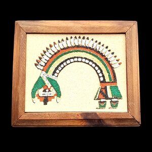 Navajo Sand Art Painting With Wooden Frame
